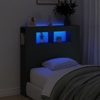 LED Headboard Black 100 cm Engineered Wood