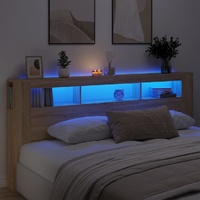 LED Headboard Sonoma Oak 220 cm Engineered Wood
