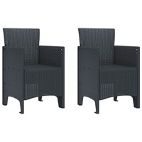 Garden Chair 2 pcs Anthracite 53 x 49 x 85 cm Polypropylene