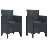 Garden Chair 2 pcs Anthracite 53 x 49 x 85 cm Polypropylene