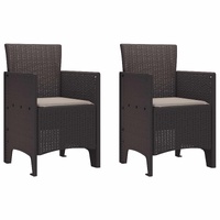 Garden Chair 2 pcs Brown 53 x 49 x 85 cm Polypropylene