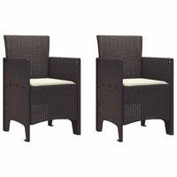 Garden Chair 2 pcs Brown 53 x 49 x 85 cm Polypropylene