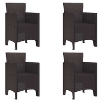 Garden Chair 4 pcs Brown 53 x 49 x 85 cm Polypropylene