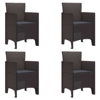 Garden Chair 4 pcs Brown 53 x 49 x 85 cm Polypropylene