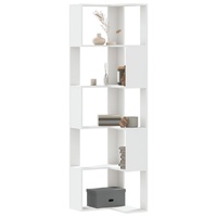 Corner Bookcase 5-Tier White 50x50x179 cm Engineered Wood