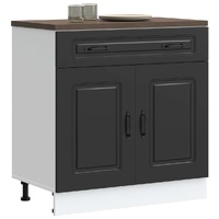 Kitchen Base Cabinet "Kalmar" Black Engineered Wood