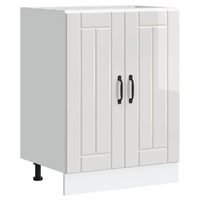 Sink Base Cabinet "Lucca" High Gloss White Engineered Wood