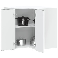 Kitchen Wall Corner Cabinet "Lucca" Black Engineered Wood