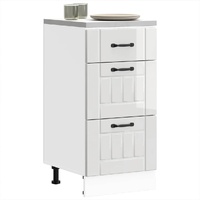 Kitchen Base Cabinet "Lucca" High Gloss White Engineered Wood