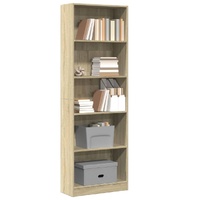 Bookcase Sonoma Oak 60x24x176 cm Engineered Wood