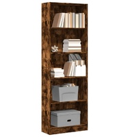 Bookcase Smoked Oak 60x24x176 cm Engineered Wood