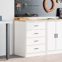 Garage Storage Cabinet White 60x51x85 cm Solid Wood Pine
