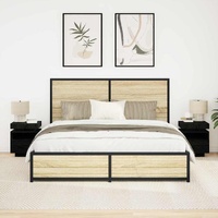 Bedside Cabinet with Drawer 2 pcs Black Oak 40 x 39 x 48,5 cm