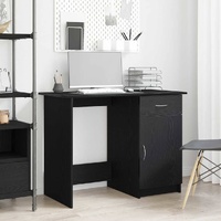 Desk with Drawer Black Oak 100 x 50 x 76 cm Engineered Wood