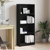 Bookshelf Black Oak 60 x 24 x 143 cm Engineered Wood