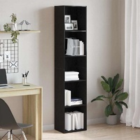 Book Cabinet Black Oak 40x30x189 cm Engineered Wood