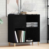 Record Cabinet Black Oak 84,5 x 38 x 89 cm Engineered Wood