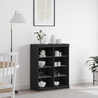 LED Sideboard Black Oak 81 x 37 x 100 cm Engineered Wood