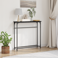 Console Table Black Oak 75 x 19,5 x 75 cm Engineered Wood