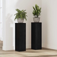 Plant Stand 2 pcs Black Oak 17 x 17 x 60 cm Engineered Wood