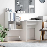 Desk with Shelf White 131,5 x 50 x 106,5 cm Engineered Wood