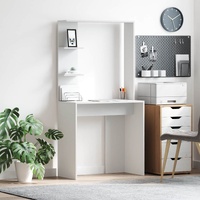 Desk with Shelf White 78,5 x 37 x 154,5 cm Engineered Wood