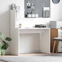 Desk with Shelf White 102 x 50 x 124 cm Engineered Wood
