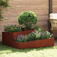 Garden Planter Brown 100 x 100 x 50 cm Weathering Steel