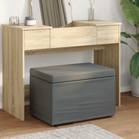 Stool Dark Grey 61 x 41 x 40 cm Fabric and Engineered Wood
