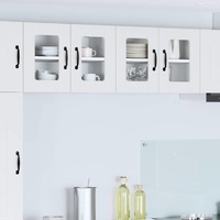 Wall Glass Cabinet LUCCA 2 pcs White 60 x 31 x 40 cm