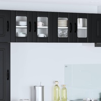 Wall Glass Cabinet LUCCA Black 60 x 31 x 40 cm Engineered Wood