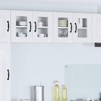 Wall Glass Cabinet LUCCA 2 pcs High Gloss White 60 x 31 x 40 cm