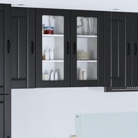 Wall Glass Cabinet LUCCA 2 pcs Black 40 x 31 x 80 cm