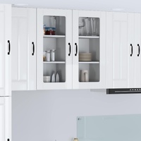Wall Glass Cabinet LUCCA 2 pcs High Gloss White 40 x 31 x 80 cm