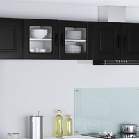 Wall Glass Cabinet PORTO Black 40 x 31 x 40 cm Engineered Wood