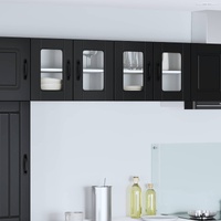 Wall Glass Cabinet PORTO Black 60 x 31 x 40 cm Engineered Wood