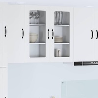 Wall Glass Cabinet PORTO White 40 x 31 x 80 cm Engineered Wood