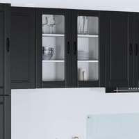Wall Glass Cabinet PORTO Black 40 x 31 x 80 cm Engineered Wood