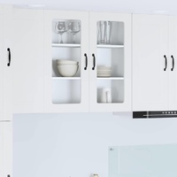 Wall Glass Cabinet PORTO White 80 x 31 x 80 cm Engineered Wood