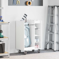 Golf Cabinet with Wheel Plain White 65 x 45 x 98 cm