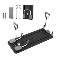 Everfit Pilates Board Foldable Reformer Multi Functional Exercise Trainer Black