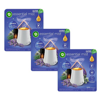 Air Wick Essential Mist Diffuser Peace Lavender Eucalyptus Sage 20mL x3