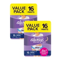 Always Discreet Underwear Night Pants Large 16pk x2
