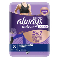 Always Discreet 5 in 1 Pants Large 16-22 95-125cm 8 Pack