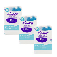 Always Small Discreet Bladder Leak Protection Pads 20 Pack x3