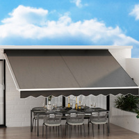 Retractable Folding Arm Awning Manual Sunshade 4Mx3M Grey