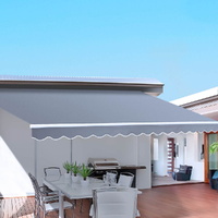 Retractable Folding Arm Awning Motorised Sunshade 4Mx2.5M Pearl Grey