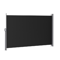 Instahut Side Awning Sun Shade Outdoor Retractable Privacy Screen 1.8X3M Black