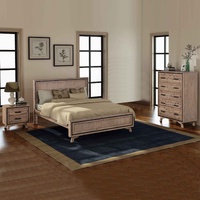 Seashore Silver Brush 4 Pcs Queen Bedroom Suite