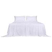  4pcs King Size 100% Bamboo Bed Sheet Set in White Colour